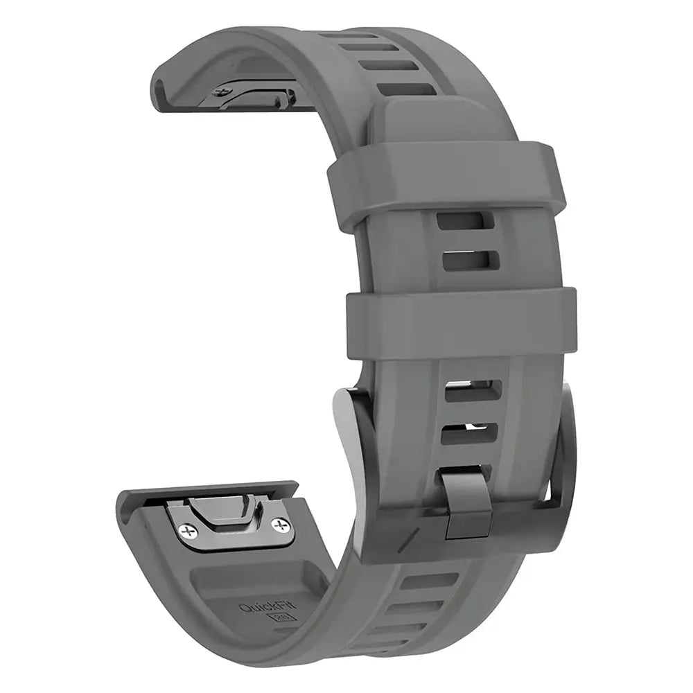 QuickFit silicone watch strap, gray, 22–26mm, for Garmin Epix Gen 2 and Fenix 7/7X/5Plus/6X Pro Enduro 2 by Simples Market