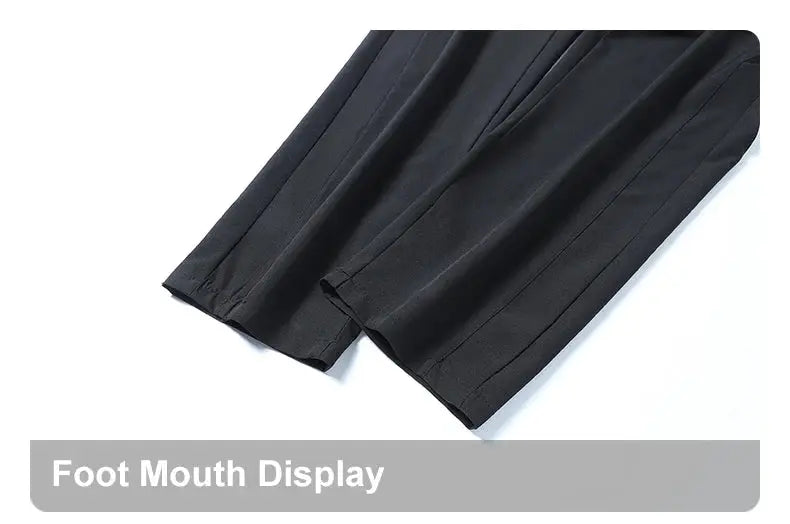 Running pants by Simples Market, black ice-silk cooling fabric, quick-dry lightweight casual trousers