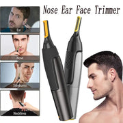 Nose Ear Face Trimmer 2-pack by Simples Market; black cordless electric trimmers with yellow accents