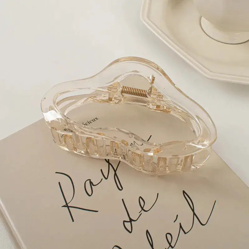 LuxeCrab Irregular Hollow Out Hair Clips Large Tortoiseshell Crab Barrettes for Women and Girls