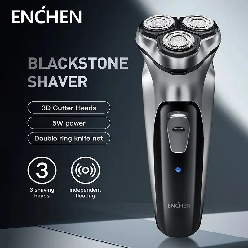 Enchen Blackstone Rotary Shaver For Men With 3D Floating Blade System Washable USB Type C Rechargeable