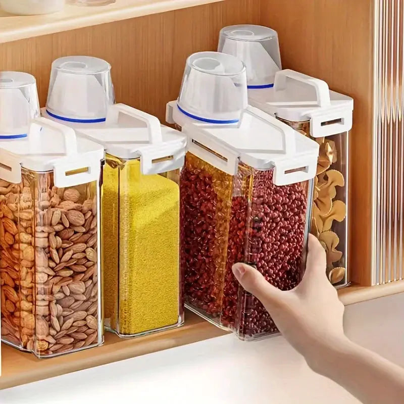 2.5L Sealed Food Storage Container With Airtight Lid For Grains Flour Rice Kitchen Pantry Organization