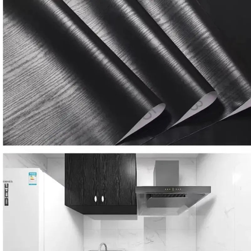 BlackWood Studio Pro Wallpaper Thickened Wood Grain PVC Self Adhesive For Cabinets Kitchens And Furniture