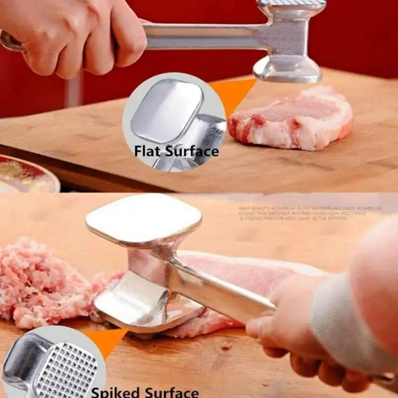 PrimeZinc Meat Tenderizer Hammer Mallet Zinc Alloy Eco Friendly Kitchen Tool For Beef Chicken Pork