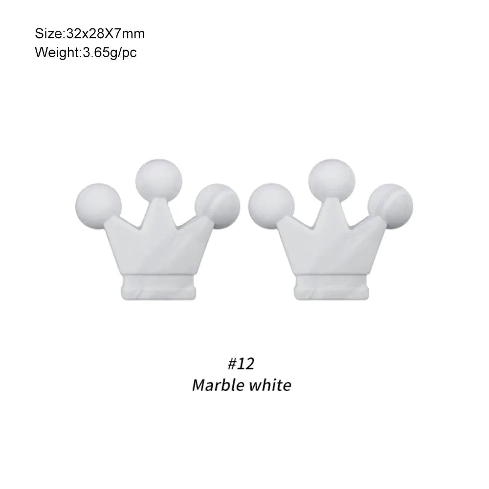 10Pcs Crown Bowknot Silicone Beads For Jewelry Making Diy Necklace Keychain Bracelet Craft Supplies
