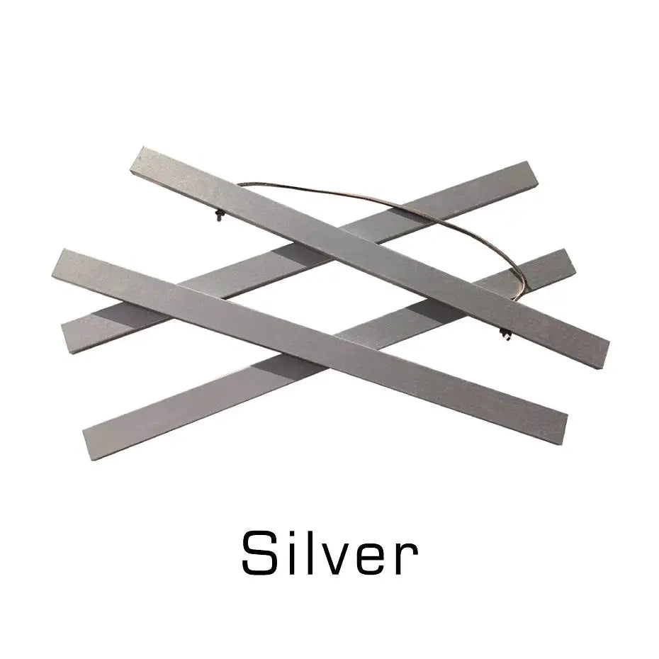 Silver teak pine wood magnetic painting frame set of four slats with hanging wire, Simples Market