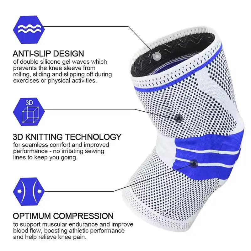 Knee Brace Silicone Sleeve Knee Pads For Arthritis And Meniscus Protection Joint Support With Compression For Sports