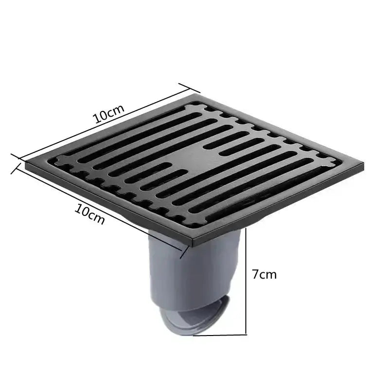Square floor drain by Simples Market, 10cm stainless steel shower drain with removable cover, anti-odor design.