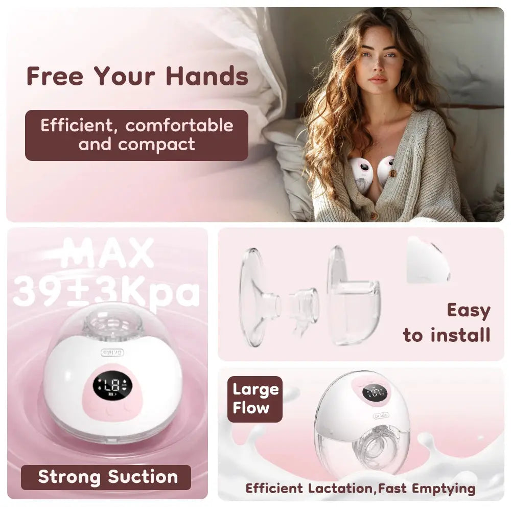 MAMIJOY Wearable Electric Breast Pump 2 Pack 4 Modes 36 Suction Levels Silent Leakproof Hands Free Breastfeeding EB50