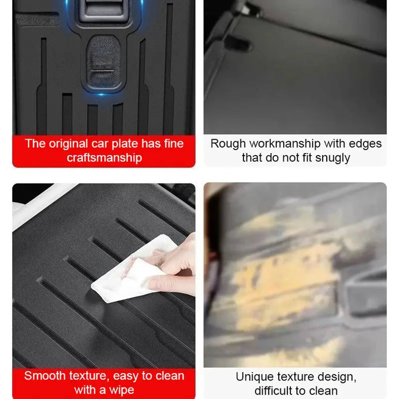 Tesla Model Y Juniper floor mats 4-piece set by Simples Market; wear-resistant, easy-to-clean trunk mats