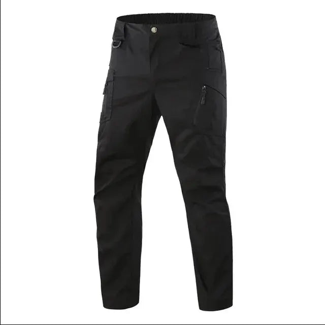 Simples Market men's cargo pants, black city trousers with multiple pockets, water-resistant.