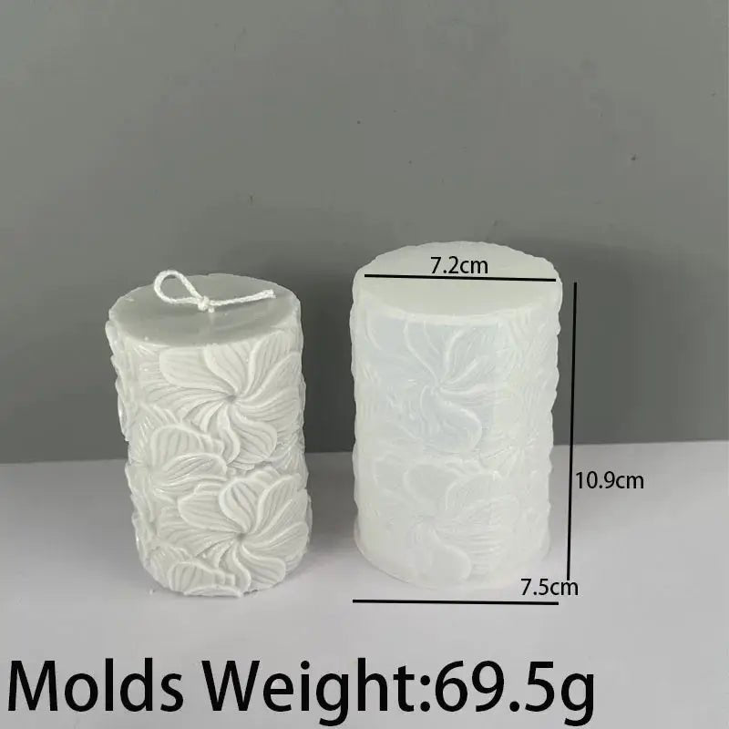 Flower Butterfly Columnar Silicone Candle Mold For DIY Waves Soap Resin Plaster Chocolate Molds Home Decor Gift - Simples Market