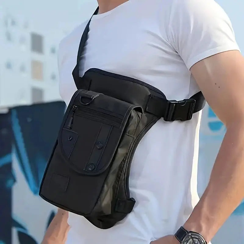 Leg bag by Simples Market, black compact waist/thigh pack for phone and essentials