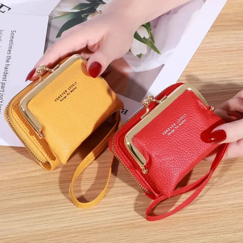 LumaLux Zero Wallet Womens Wrist Strap Card Holder With Large Capacity And Coin Clip Durable PU Material