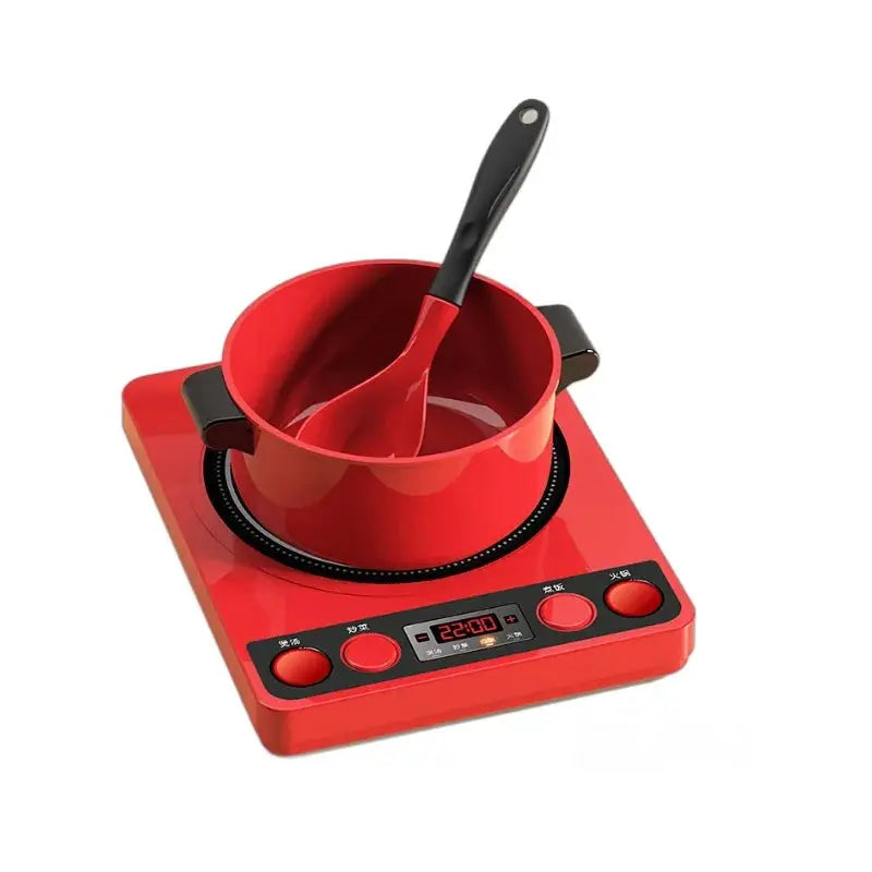Children's Educational Play Kitchen Set With Simulated Induction Cooker Pretend Cookware And Cutting Toys For Boys