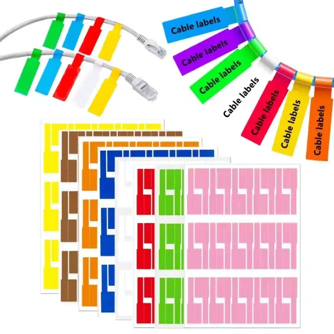 240/480 Pack Self Adhesive Cable Labels Colorful Waterproof Wire Marking Ties For Laser Printer Stickers Organizers