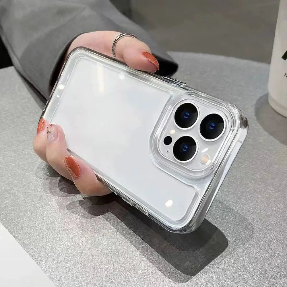 Soft silicone transparent iPhone case with shockproof protection and clear back