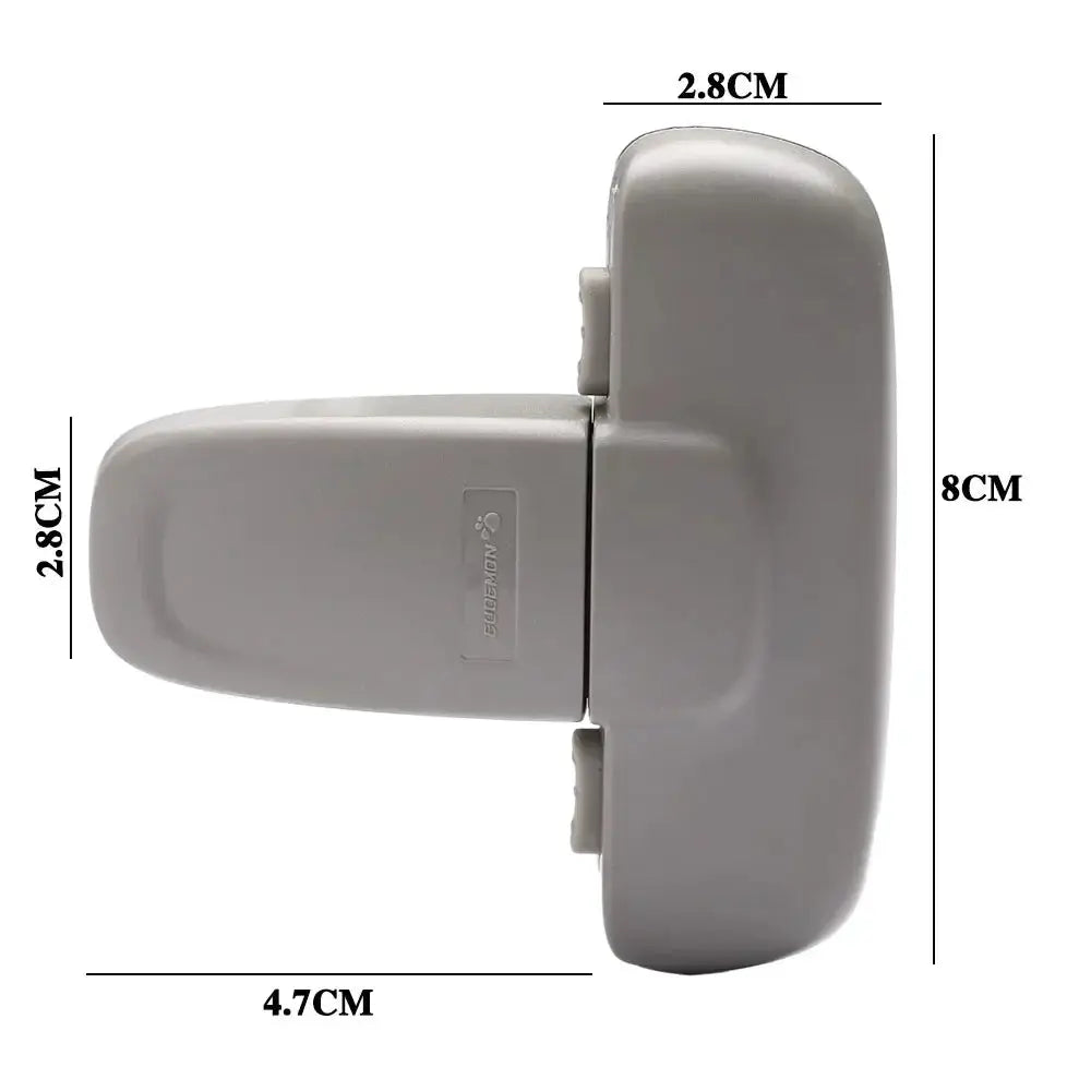 Child safety lock clip for refrigerators, gray plastic, anti-pinching design, Simples Market, 1 piece
