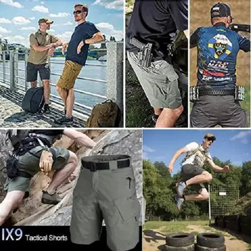 Men's urban military waterproof cargo tactical shorts; breathable quick-dry outdoor shorts in various colors