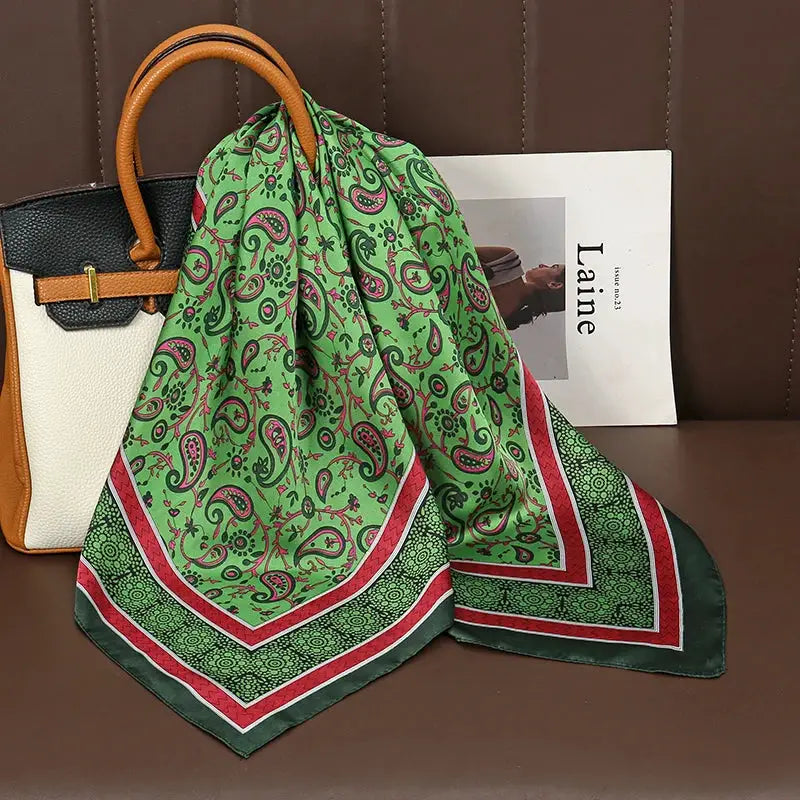 Luxe Silk Satin Square Scarf Silk Feel Finish Versatile Fashion Wrap For Shawl Hijab Neckerchief Hair Ribbon Headband
