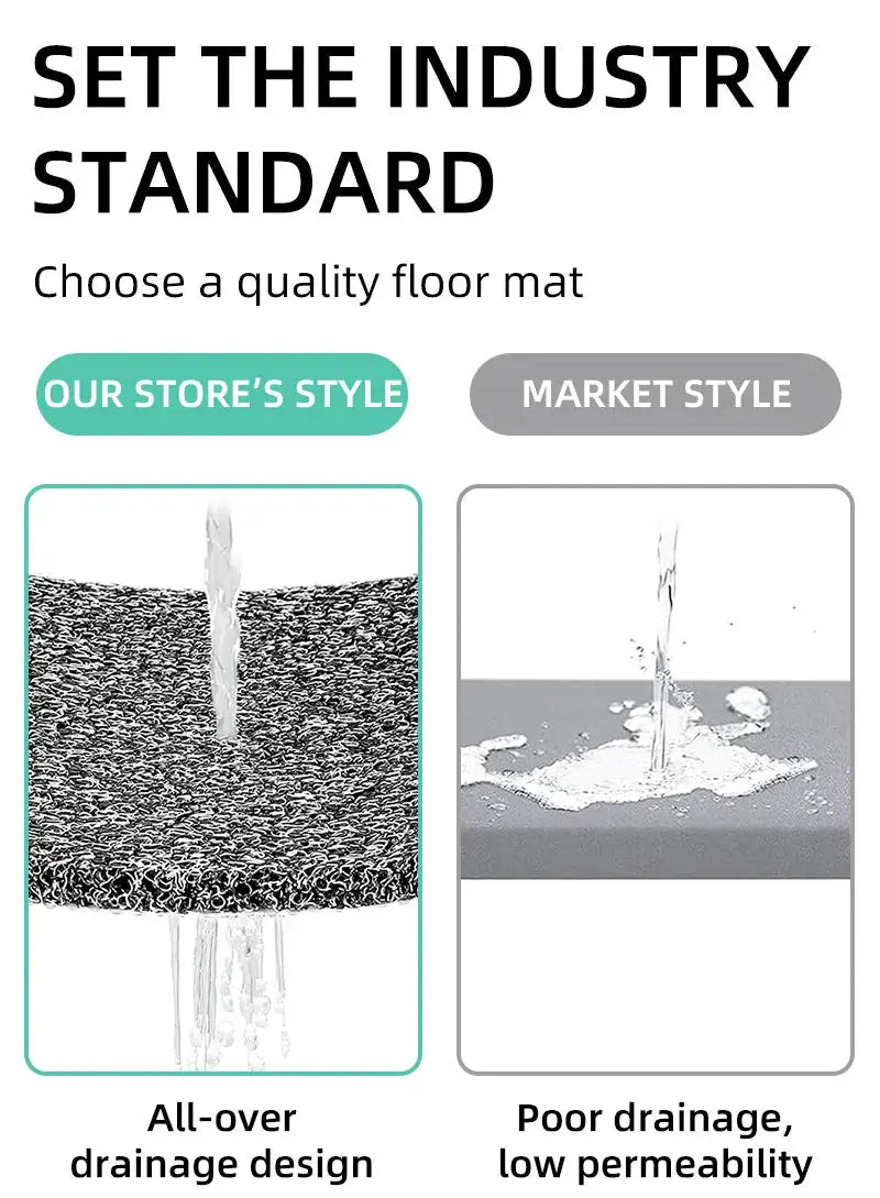 Simples Market non-slip hollow bath mat, grey quick-drying foot-massage shower mat with drainage design