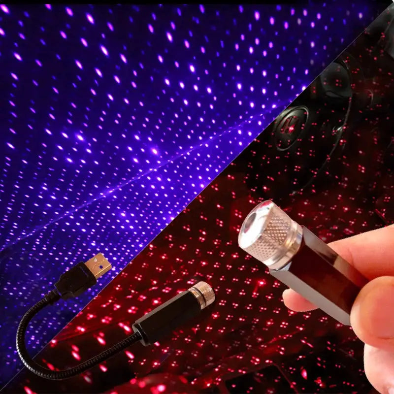 Car LED Star Projector Night Light 5V USB Powered Galaxy Sky Lamp for Roof Ceiling Decor Plug and Play