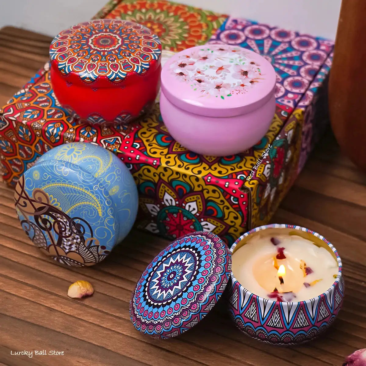 4 Piece Scented Candle Set Gift Islamic Arabian Patterns Smokeless Jar Candles For Couples Romantic Home Decor