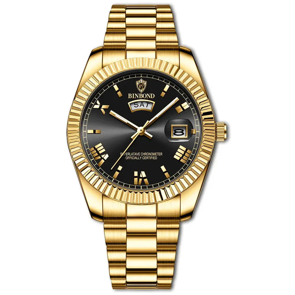 Binbond Mens Business Sports Quartz Watch Waterproof Luminous Calendar Wristwatch Premium Quality