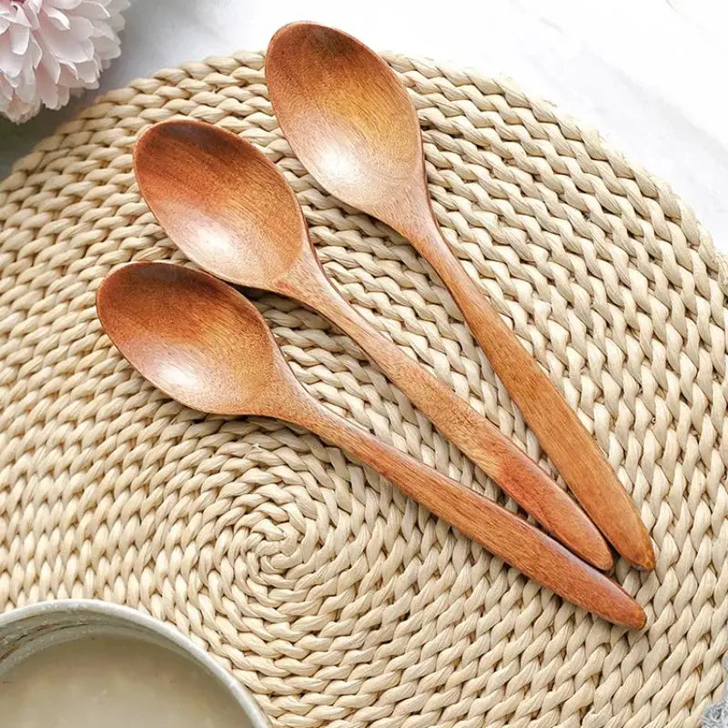 Bamboo Wooden Spoon Kitchen Utensil For Cooking Stirring Serving Eco Friendly Dinner Soup Teaspoon