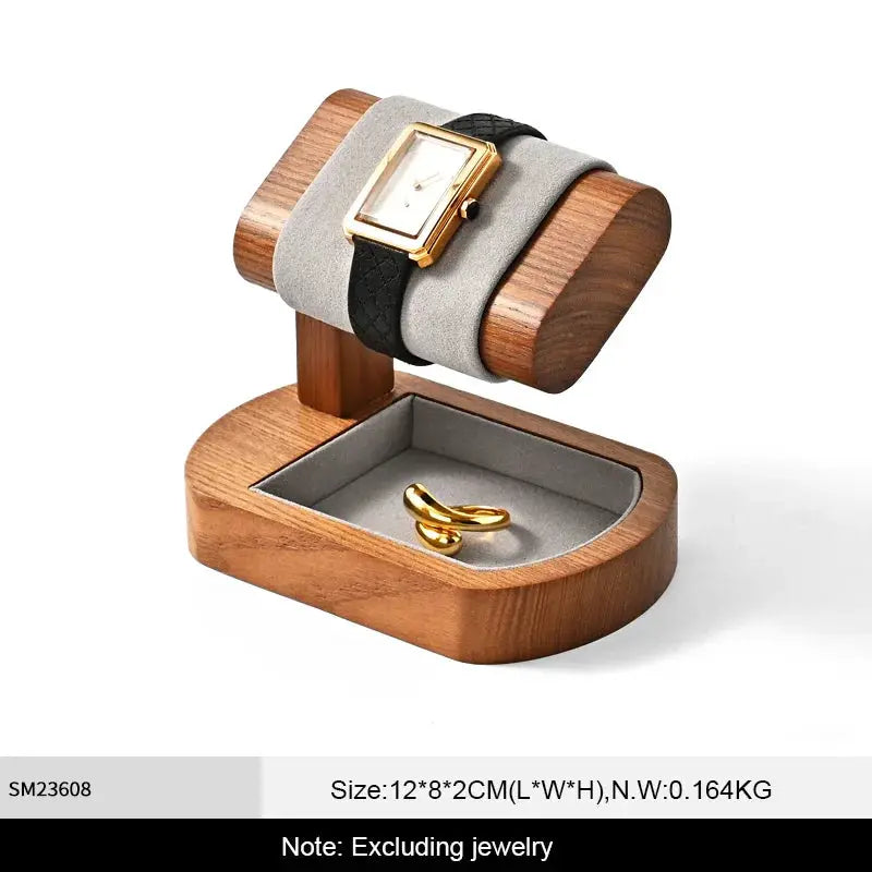 WoodTen Solid Wood Watches Display Stand Elegant Jewelry Organizer For Watches Necklaces Bracelets Bangles