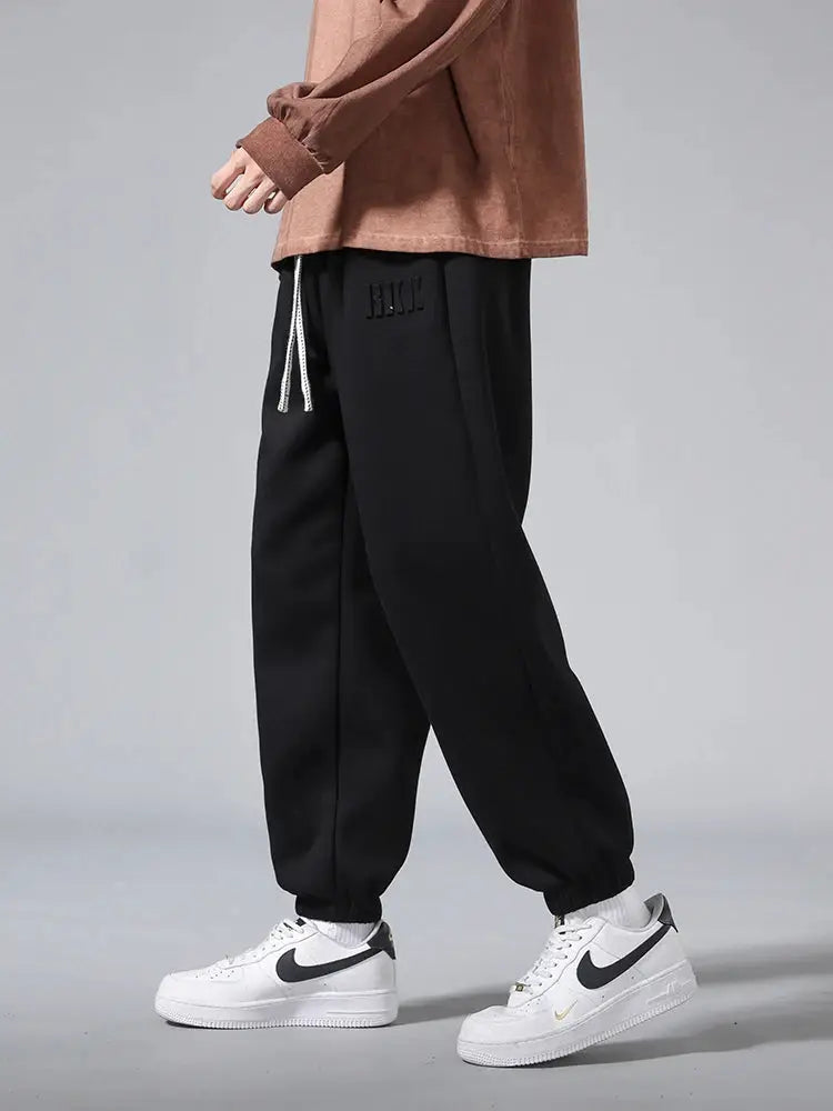 Men's jogger pants black cotton/polyester by Simples Market, baggy hip-hop style sweatpants.