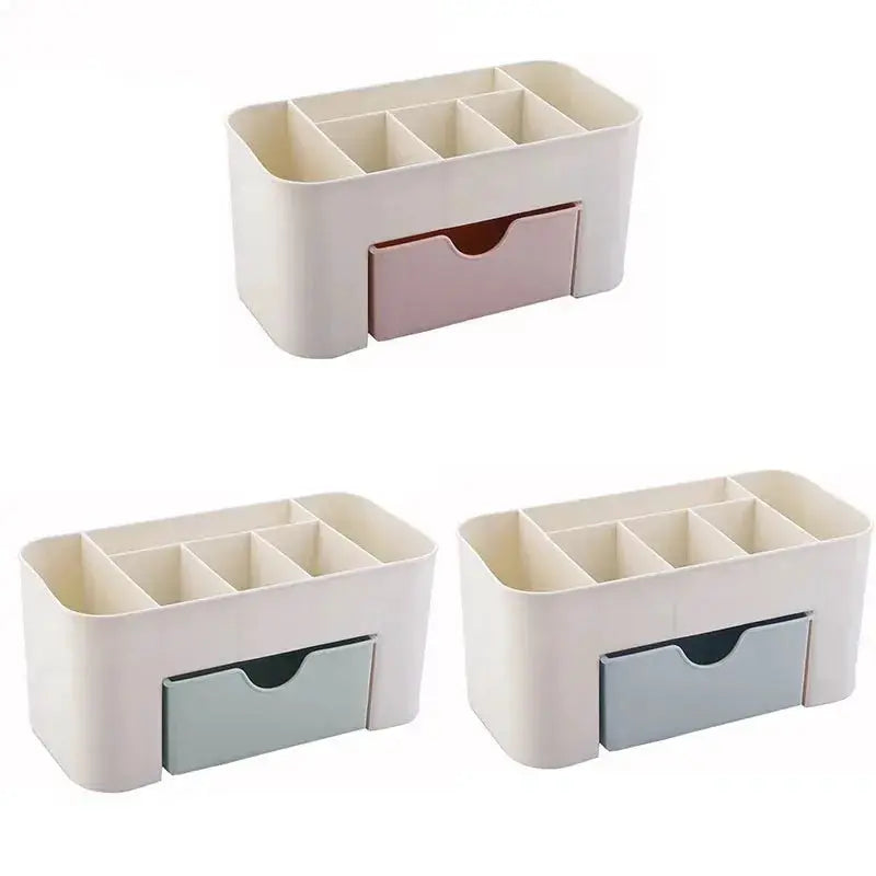 Nail Art Plastic Organizer Container Compact Storage Box For Gel Polish Remover, Cotton Pads, Swabs And Tools