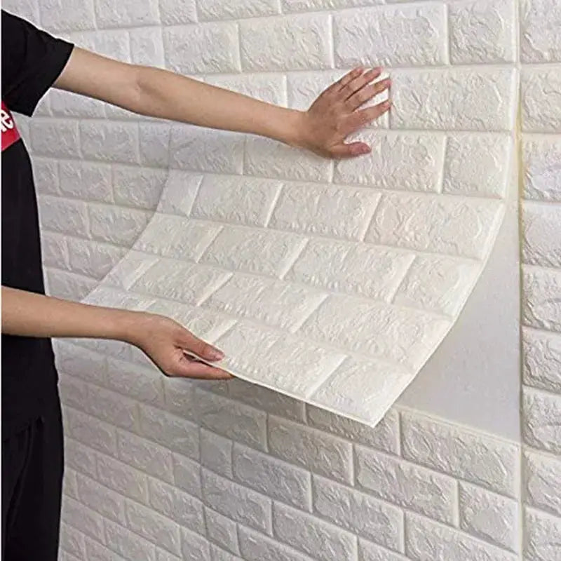 70cm Self Adhesive 3D Brick Pattern Wallpaper Waterproof Wall Sticker For DIY Home Decoration