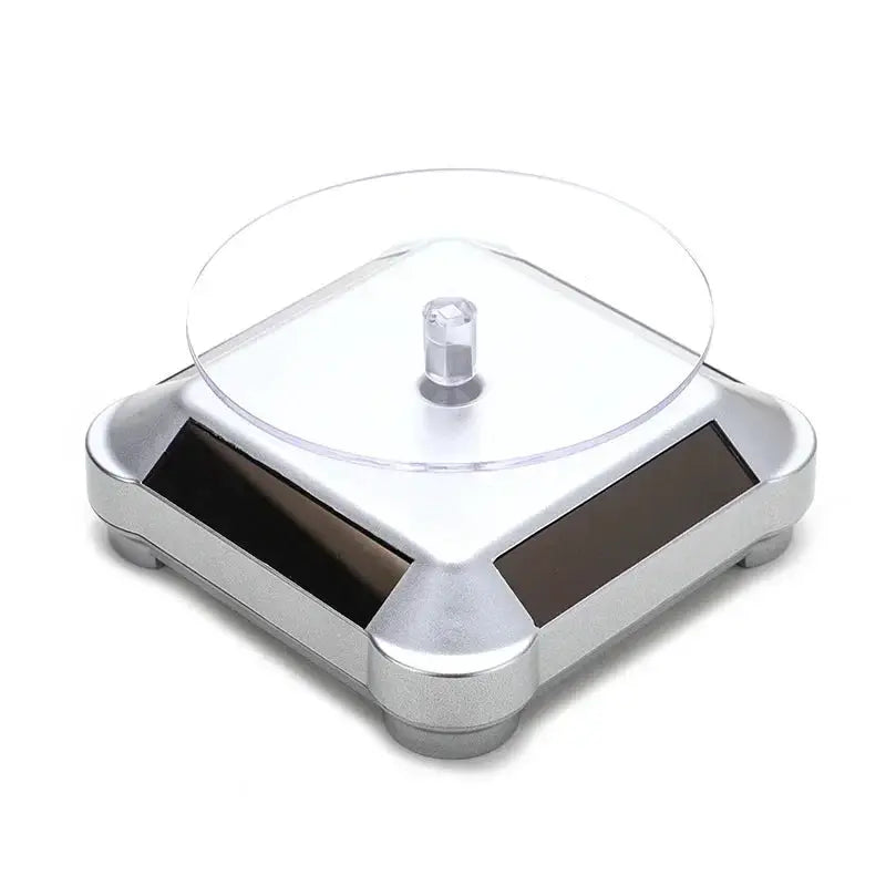 Solar Showcase 360 Degree Automatic Rotating Jewelry Display Stand For Necklace Bracelet Watch And Phone