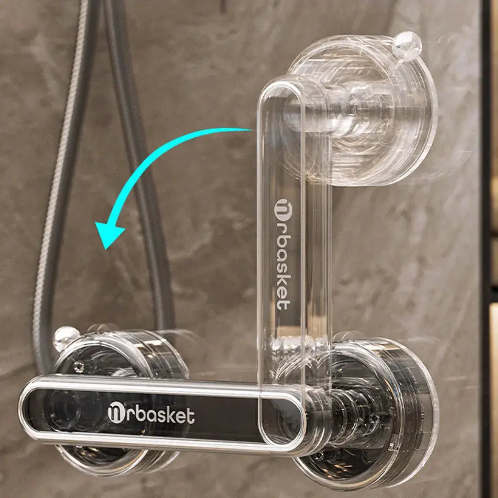 Transparent orbasket handrail grab handle with strong suction cups for bathroom safety