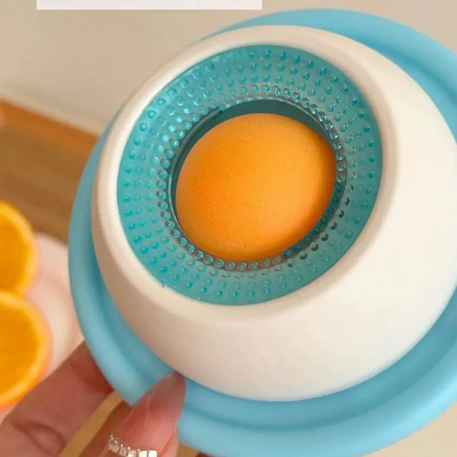 Simples Market dog lick toy, interactive slow feeder with blue base and orange ball