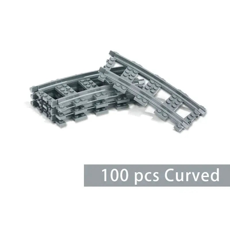 MOC Compatible Train Track Set With Straight And Curved Rails Switches And Crossings For Kids 6 Plus 10 To 100 Pieces