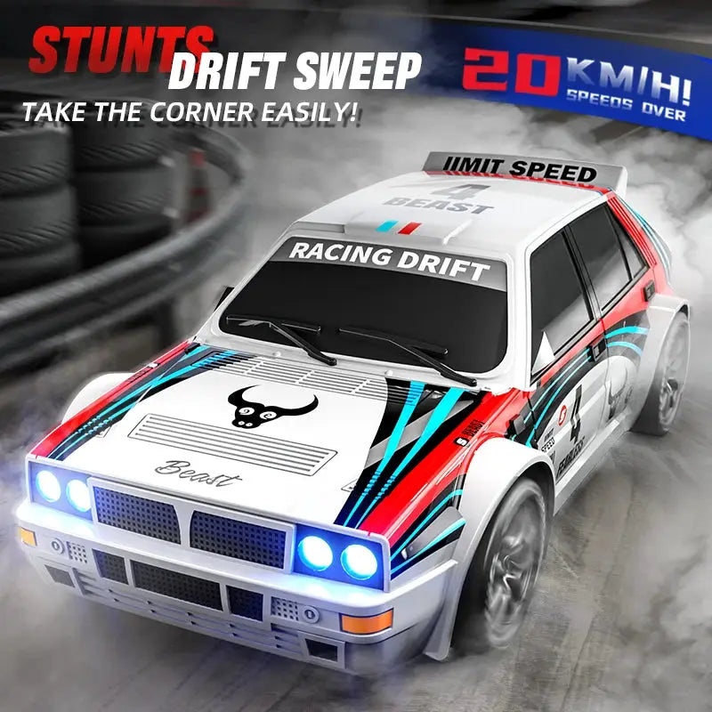 2025 4WD RC Car 1 24 Scale Drift Vehicle With Two Speed Settings LED Lights Rechargeable SG204