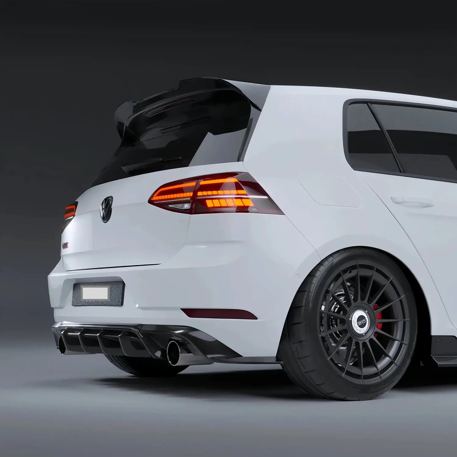 Gloss black Oettinger-style rear roof spoiler wing for VW Golf 7 MK7