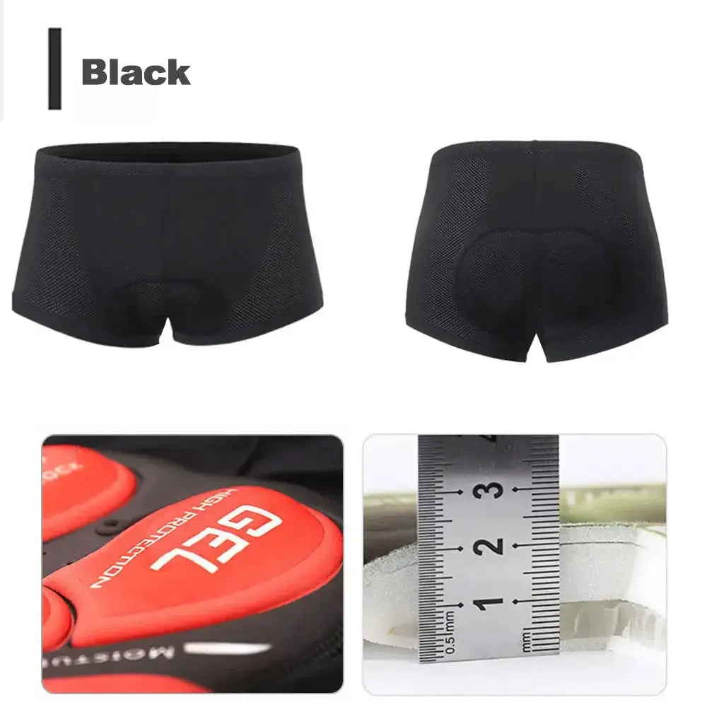 NEWBOLER black cycling shorts with 5D gel pad for men, breathable MTB/road bike underpants