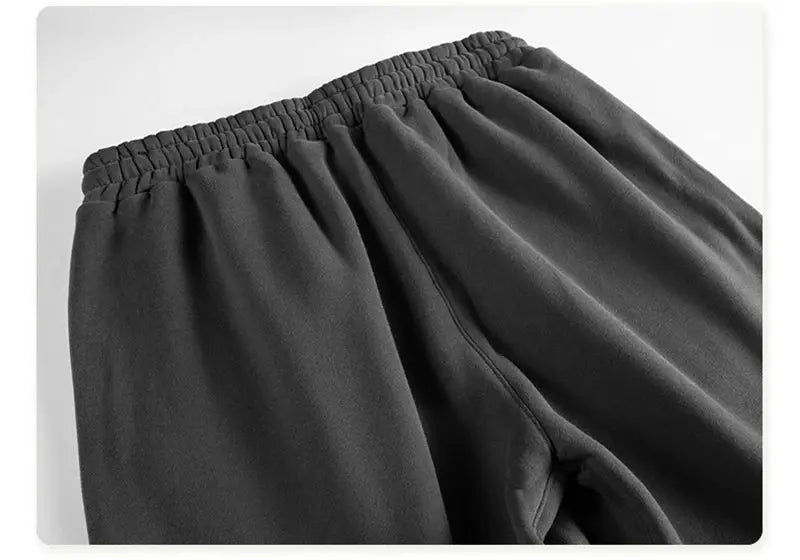 ZODF 345gsm fleece sweatpants, charcoal gray, elastic waistband, unisex loose joggers