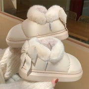 CozySnow Plush Bow Winter Ankle Boots For Women Waterproof Warmth And Cushioned Comfort For Snow Days
