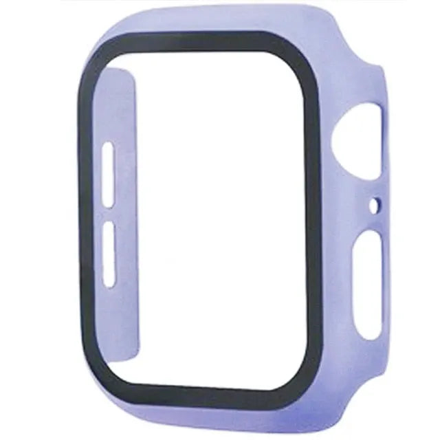 Apple Watch case with glass cover in purple by Simples Market for 40–46mm models