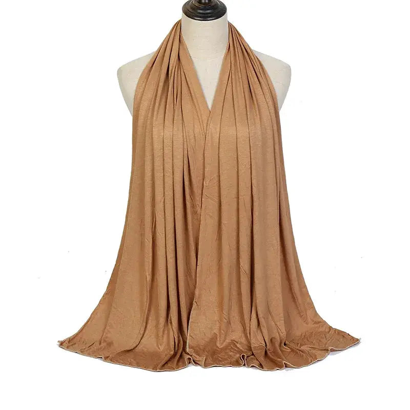 Modal Cotton Jersey Hijab Scarf 170x60cm Long Soft Plain Turban Head Wrap For Women