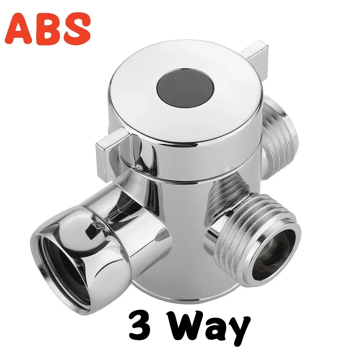 Chrome-plated brass 3-way diverter valve with G1/2in fittings for shower by Simples Market