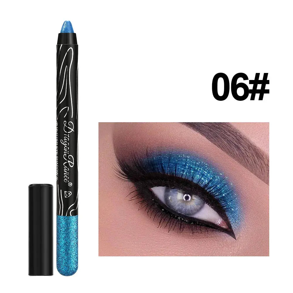 1 Piece Metallic Purple Eyeshadow Pencil Glitter Liner And Highlighter Waterproof Long Lasting Cream Eyeshadow Stick