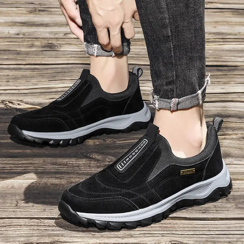 TrailStride Mens Non Slip Casual Sports Shoes with Breathable Hemp Upper and Wear Resistant Outdoor Walking Shoes