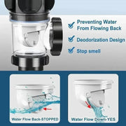 Washbasin drain pipe, universal flip, stainless steel with anti-odor design