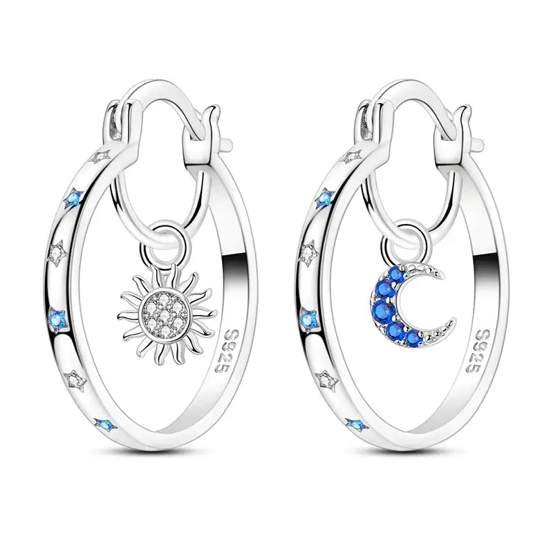 925 Sterling Silver Hoop Earrings Hypoallergenic Zirconia Hoops For Women Girls High Quality Fashion Jewelry