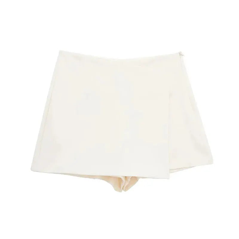 Womens 2025 Asymmetric Skort High Waist Black Skirt Shorts With Stretch Polyester For Women